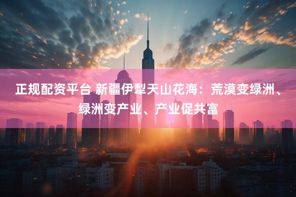 正规配资平台 新疆伊犁天山花海：荒漠变绿洲、绿洲变产业、产业促共富